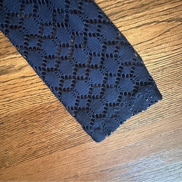 Navy Blue Patterned Women's Top - Picture 3 of 5